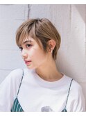 耳かけカジュアルイメチェンショート/フォギーベージュ