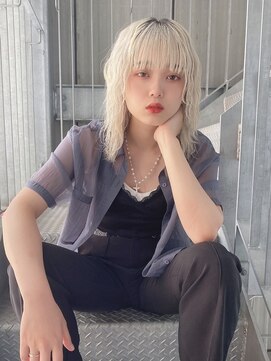 リアイス(Re:ICE) ミニウルフ/くすみブルー/流れるレイヤー/インナーハイライト