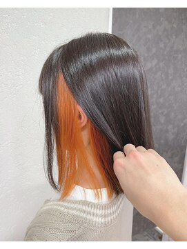 アジールヘア 所沢プロペ通り店(agir hair) インナーオレンジ10代20代30代インナーカラー