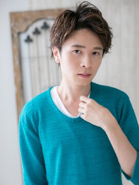 モッズヘアメン 名護大東店(mod's hair men) ≪mod's men≫ワイルドアップバングの短髪パーマショートc