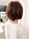 小顔補正立体カット福山市caary小顔ボブ　ショートヘア30代40代