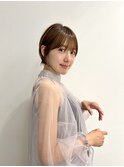 切りっぱなしボブエアリーロング美髪ピンクブラウン