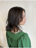 オンブレグレージュオリーブベージュくびれミディ大人美人