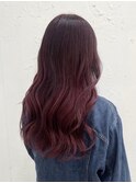 ダブルカラーチェリーレッド◎ワインレッド春夏カラー韓国風巻き