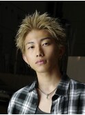 スパイキーショートツイストスパイラルパーマ短髪ツーブロック