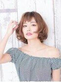 アンブレラカラー/ウェーブパーマ/こなれミディ/前髪/豊田