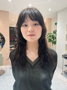 オン キャナルシティ博多前店(on) 【晴音】顔まわりレイヤー×ウェーブパーマ/艶髪/20代/博多