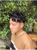 波巻きツイストスパイラル/刈り上げセンターパート/北習志野