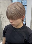 メンズブリーチマッシュハイトーンダブルカラーベージュカラー