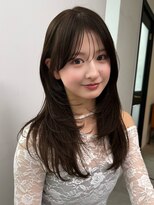 ニコ トウキョウ(nico TOKYO)&nbsp;ロングレイヤーショコラグレージュ顔周り前髪カットハッシュ