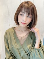 ガーデン ムサシコスギ(GARDEN MUSASHIKOSUGI)&nbsp;ワンカールボブ/斜めシースルー前髪/骨格補正カット/髪質改善