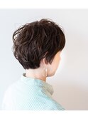 マッシュショート×パーマ×オシャレ染めの白髪染め