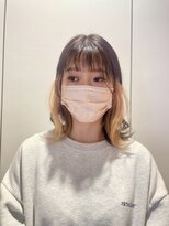 エヌプラス(N+)&nbsp;くびれヘアアプリコットオレンジ夏ハイライトカラー