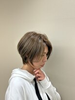 アース 上本町店(HAIR&MAKE EARTH)&nbsp;20代30代大人可愛い小顔ボブ前下がりショートハイライト