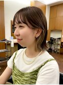 インナーカラー/イヤリングカラー/ロブ/切りっぱなしボブ