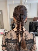ヘアセット ロング ツイン 個性派編みおろし sn