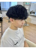波巻きツイストスパイラルマッシュ刈り上げショートマッシュ
