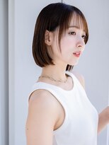 エインアンリー 表参道(AIN.ANLY.)&nbsp;◯ぱっつん前髪流し前髪薄めバング短めバング顎ラインボブパーマ