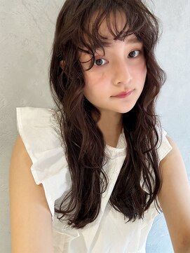 アース 三木店(HAIR & MAKE EARTH) 【艶感★シースルーバング】韓国ヘア20代30代ウェーブ巻き髪