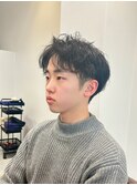 ツーブロック束感モテる髪型シークレットパーマ韓国マッシュ