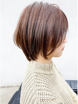 エルプラスヘアー(L+hair) 30代40代大人可愛い小顔ショート丸みボブベージュ髪質改善