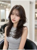 【Labimani】ミディアム韓国レイヤー、ハッシュカット