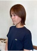 艶髪ナチュラルブラウン/ショートミディ/外はね