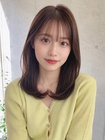 ノア 三宮店(NOA)&nbsp;【NOA】韓国くびれレイヤー×ブラウンベージュシースルーバング