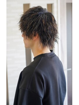 ムゥフ ヘアーアンドアイラッシュ(mouf hair&eyelash) 【メンズ】ハイライト×シャドウウルフ・ツイストスパイラルMIX