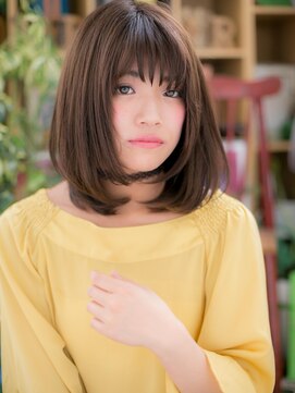 カバーヘア イヴ 戸頭店(COVER HAIR EVE) *+EVE戸頭+*…重めカワイイ♪前下がりの小顔ワンカールｃ