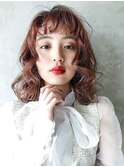 ミディアムロング前髪カットおくれ毛_7423