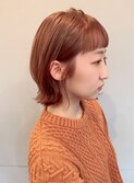 ボブ×ピンクベージュ