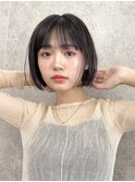ナチュラルボブミニボブ前下がりボブ黒髪ショートボブ20代30代