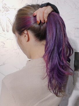 ナナカバイミーツハンド(nana.ca by meetsHAND) ピンクハイライト × インナーカラーパープル