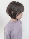 大人かわいい丸みショートボブ耳かけサイドバング銀座