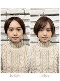 顔型診断before&after1×髪質改善カラー【岡本/芦屋/三宮】