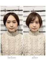 レリーキルト 岡本(Rely Quilt) 顔型診断before&after1×髪質改善カラー