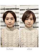 レリーキルト 岡本(RelyQuilt) 顔型診断before&after1×髪質改善カラー