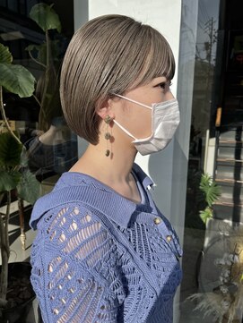 ヘアー アイス ルーチェ(HAIR ICI LUCE) ミニボブ　ボブ　グレージュカラー　/中西