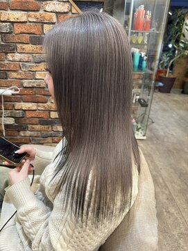 ルーナヘアー(LUNA hair) 『京都 山科 ルーナ』エンドカラー ミルクティーベージュ 草木