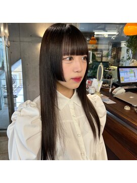 ギフトサニーサイド(gift sunny side) 黒髪ぱっつん姫カット