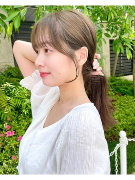 ノラ ヘアーサロン(NORA HAIR SALON) ナチュラル小顔前髪あり後れ毛サイドバング結べるボブくびれヘア