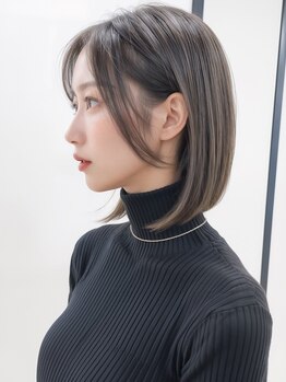 リリー 八千代台店(Lilly)の写真/《オルディーブカラー》白髪の染まりが良く、赤味を抑えた寒色系の色合いに♪人気のくすみカラーもOK◎