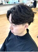 【フェザーショート】フェザーパーマコンマバングセンターパート