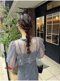 編みおろし ヘアセット お呼ばれヘア