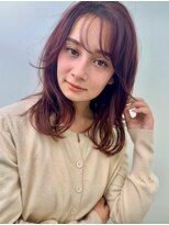 外国人風柔らかレイヤースタイルチョコレートブラウン