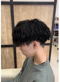 大分メンズツイストスパイラルパーマ刈り上げマッシュスタイル