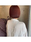 パツっとボブ×チェリーブラウン