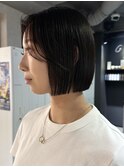 ボブ/ミニボブ/切りっぱなしボブ/ワンレン/顔まわり/黒髪
