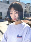 大人ガーリーダークアッシュ小顔ヘア似合わせカット